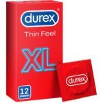 Durex Thin Feel XL Condoms - Extra Large Size 12 Pcs