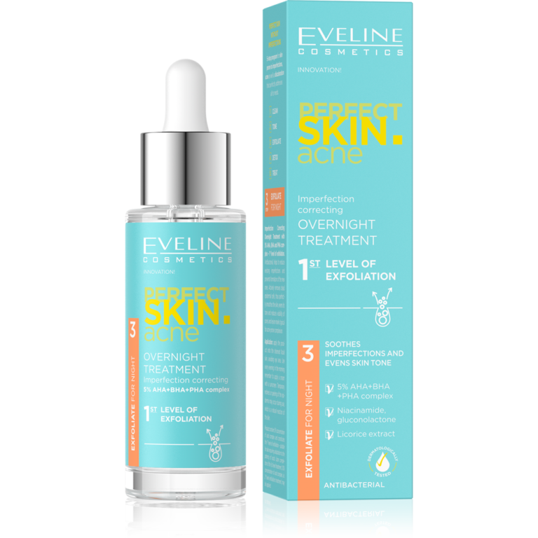Eveline Perfect Skin Acne Night Exfoliating Serum 5% 30ml - Image 1
