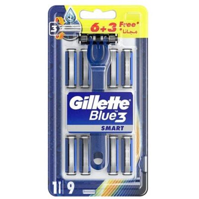 Gillette Blue3 Smart Disposable Razor 6+3 Pcs Free