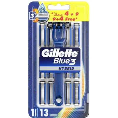 Gillette Blue3 Smart Disposable Razor 9+4 Pcs Free