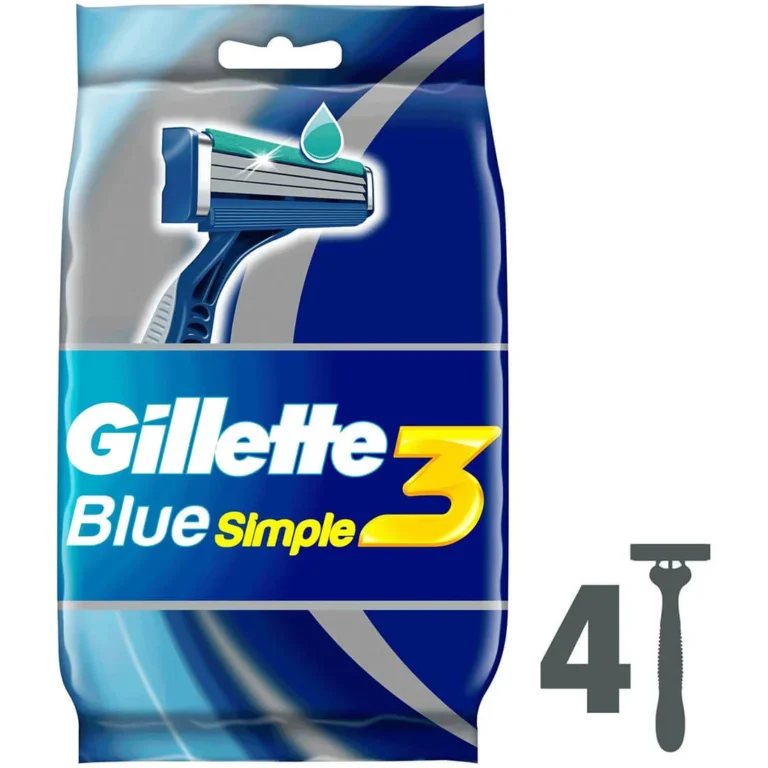 Gillette Razor Disposable Blue 3 Simple 4 pcs - Image 1
