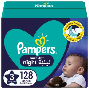 Pampers Baby-Dry Night Diapers, Size 3, 7-11kg, 128 Count