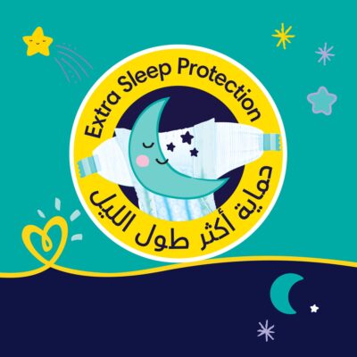 Pampers Baby-Dry Night Diapers for Extra Sleep Protection, Size 3, 7-11kg, 80 Diaper Count