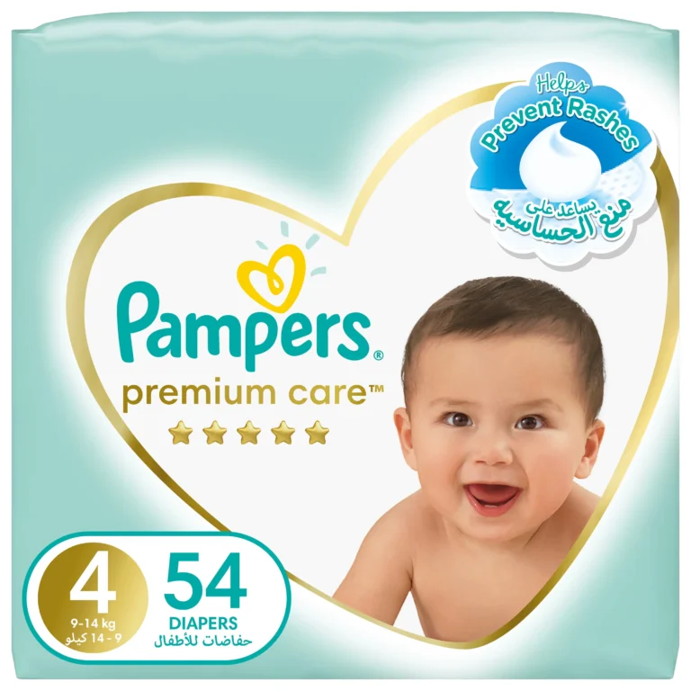 Pampers Premium Care Taped Diapers, Size 4, 9-14 kg, Mega Pack, 54 Diapers - Image 1