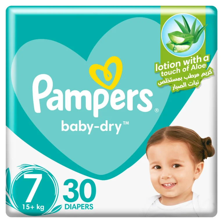 Pampers Aloe Vera Taped Diapers, Size 7, 15+kg, Jumbo Pack, 30 Diapers - Image 1