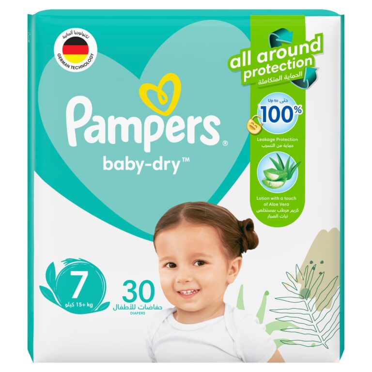 Pampers Aloe Vera Taped Diapers, Size 7, 15+kg, Jumbo Pack, 30 Diapers - Image 3