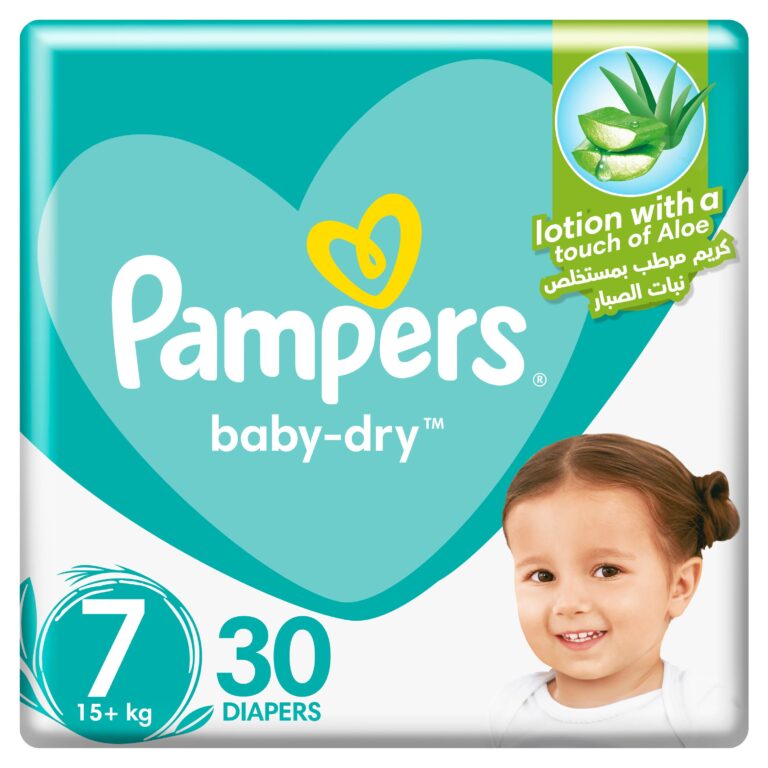 Pampers Aloe Vera Taped Diapers, Size 7, 15+kg, Jumbo Pack, 30 Diapers - Image 2