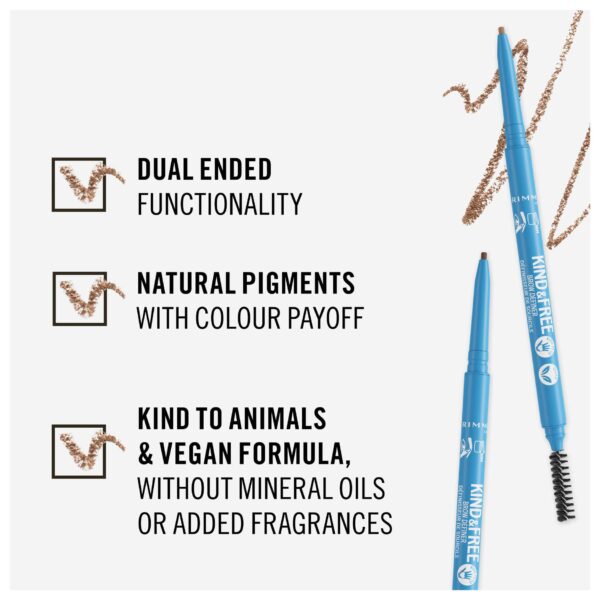 Rimmel Kind & Free Dual Ended Brow Definer 003 Warm Brown: Bold & Natural Brows - Image 5