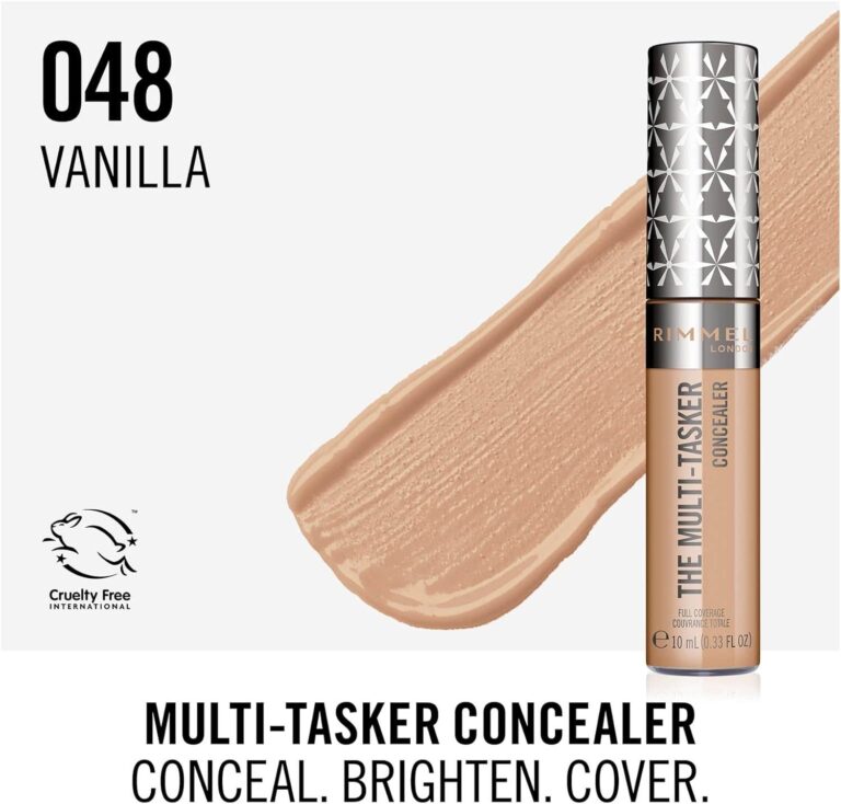 Rimmel London The Multi-Tasker Concealer 048 Vanilla - Full Coverage & Natural Brightening - Image 2