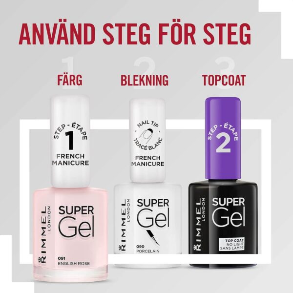 Rimmel Super Gel Nail Polish - 090 Porcelain: Professional Gel Manicure at Home - Image 2