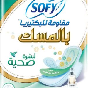 سوفي مقاومة للبكتيريا بالمسك - فوط صحية رقيقة، كبيرة، 28 حبة