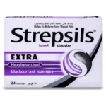 Strepsils Extra Blackcurrant Lozenges 24 Pcs - Effective Sore Throat Relief