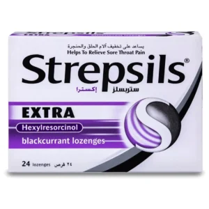 Strepsils Extra Blackcurrant Lozenges 24 Pcs - Effective Sore Throat Relief