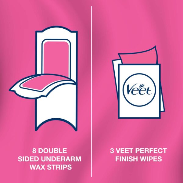 Veet Pure Wax Strips for Underarm Hair Removal, Sensitive Skin - 16 pcs - Image 4