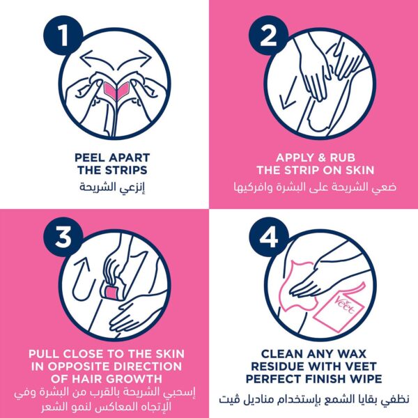 Veet Wax Strips for Face Hair Removal - 20 Pcs - Image 2