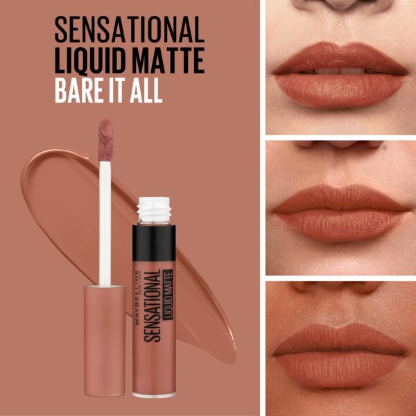 Maybelline Sensational Liquid Matte Lipstick - Nu01 Nude - Image 3