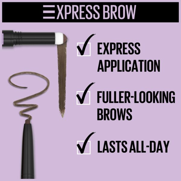 Maybelline Express Brow Satin Dou Nu Eyebrow Pencil & Powder - 05 Medium Brown - Image 5