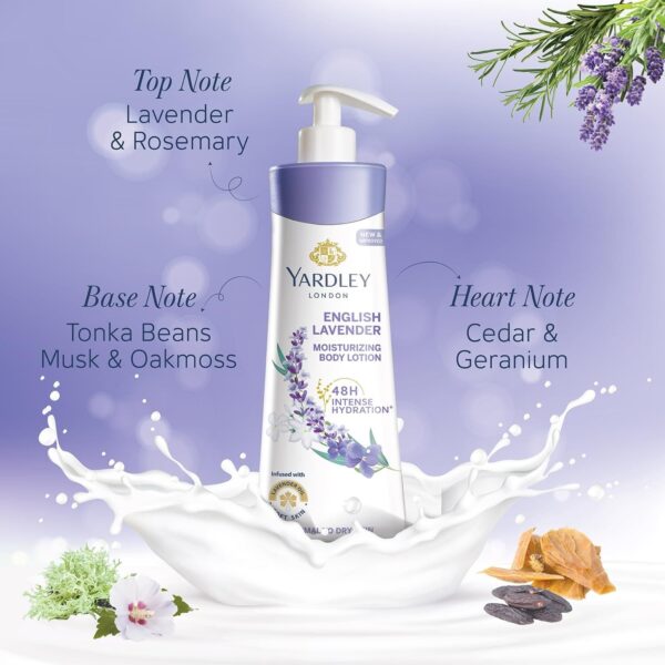 Yardley London English Lavender Moisturizing Body Lotion - 400 ml | Deep Hydration & Refreshing Scent - Image 6