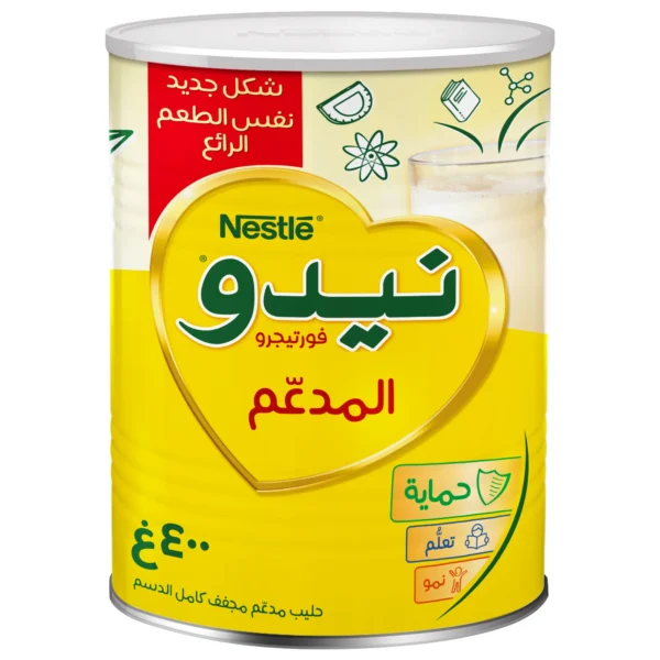 ⁦نيدو حليب بودرة كامل الدسم مدعم 400 جم - دعم نمو قوي⁩ - الصورة ⁦1⁩