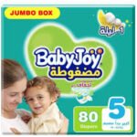 Baby Joy Compressed Baby Diapers Size (5) Extra Large 14-23 kg 80 Diaper