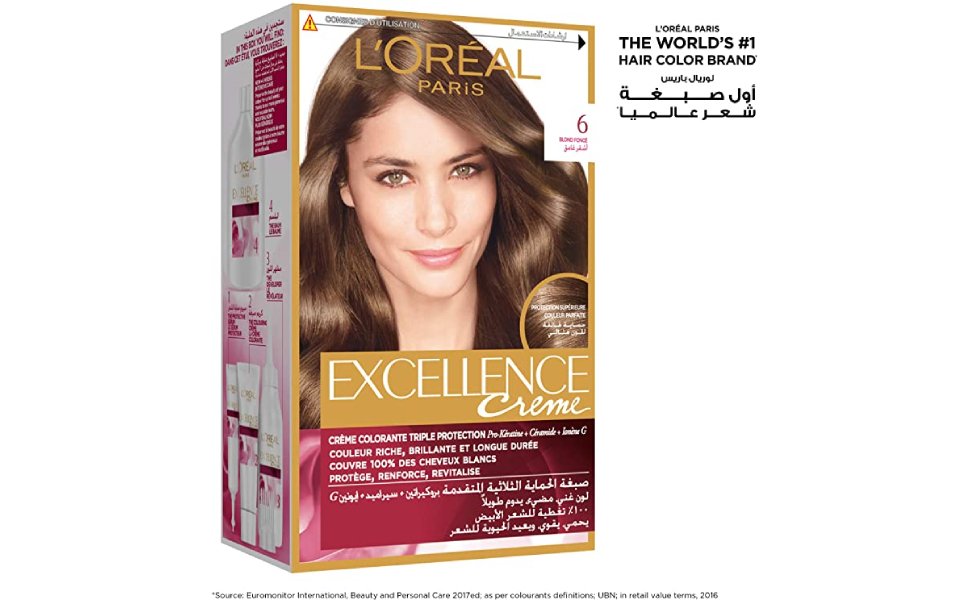 11 لوريال إكسلانس صبغة شعر أشقر غامق 6 - لون رائع يدوم طويلاً - الصورة 1