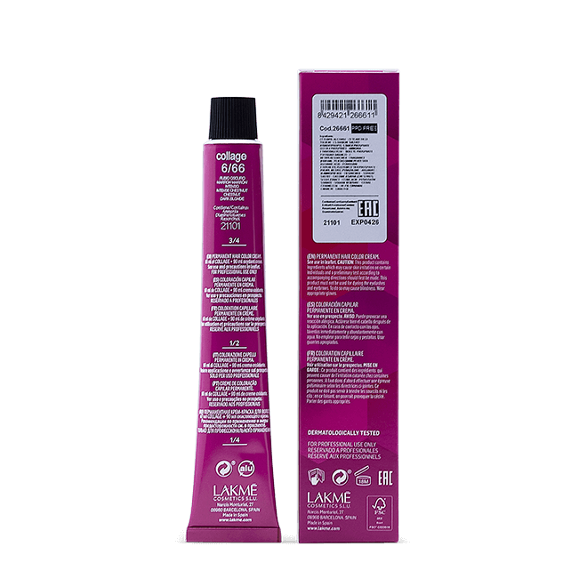 56809_lakme_collage2066620brown20brown20dark20blonde2060ml_box_back لاكمي كولاج صبغة شعر 60 مل رقم 6/66 أشقر كستنائي داكن - الصورة 1