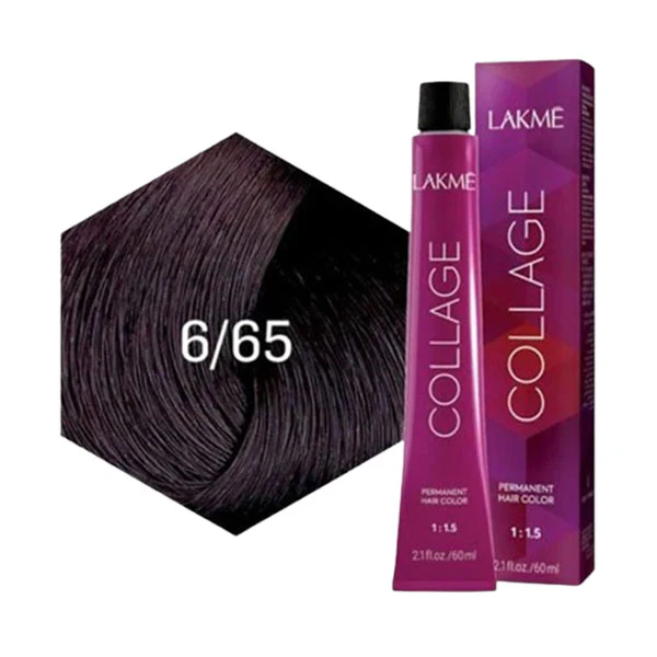 lakmy-sbgh-alshaar-kolaj-rkm-665-433562_1cc32ead-1f56-4faa-8ee7-6162f957cd87 لاكمي كولاج صبغة شعر أشقر كستنائي داكن 6/65 60 مل - الصورة 1