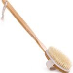 ايكو تولز فرشاة استحمام خشبية مع مقبض طويل للعناية بالجسم 35 سم